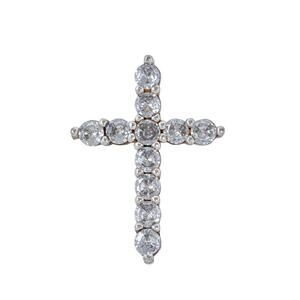 Vintage Sterling Silver 925 Cubic Zirconia Cross Pendant